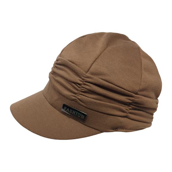 Fashion Fitted Cadet Army Cap Brown One Size Adjustable Lightweight Lined - Picture 1 of 8